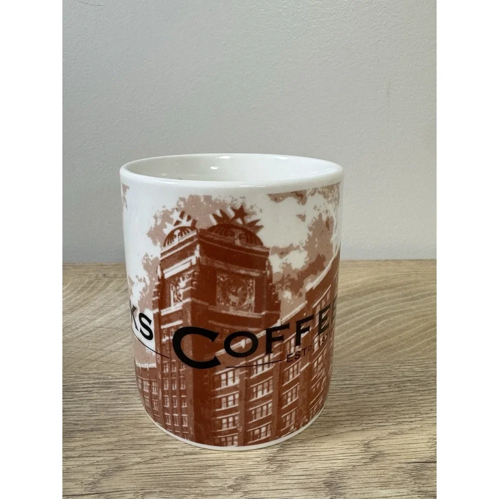 Starbucks Coffee Mug Cityscape  Seattle 2002 Barista cup Pour Your Heart Into It